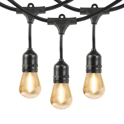 Feit Electric LED Solar Powered String Lights, Dusk-to-Dawn Sensor, 20ft Shatter Resistant Outdoor String Lights, Linkable, 2700K Warm White, 15,000-Hour Lifetime, SL20-10/SOL/V1, 11 Bulbs Included - color: Warm White, size: 20 ft, style: 10 Sockets