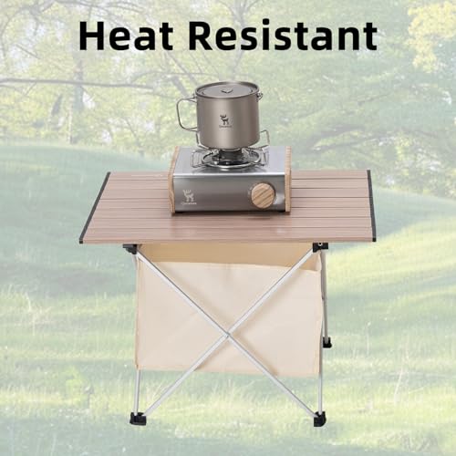 Portable Camping Table Folding Beach Table Ultralight Aluminum Camp Table with Storage Bag for Beach Hiking Backpacking Fishing Picnic Small Size