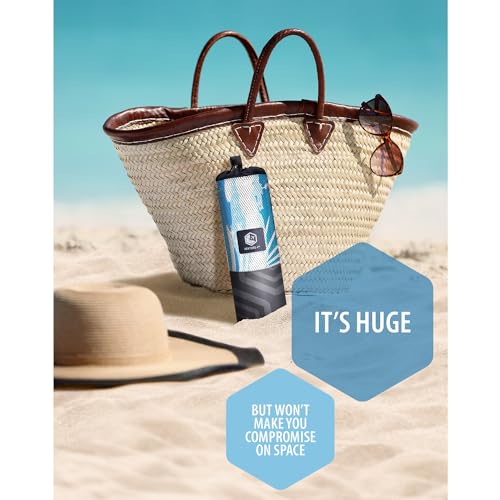 VENTURE 4TH Microfiber Beach Towel: Quick-Dry, Compact, Sand-Free, Absorbent, Sandproof and Lightweight - Perfect for Camping, Beach, and Roadtrips (Ocean Vibe Design | 35x78 inches) - color: Ocean Vibe, size: Extra Large (78" x 35")