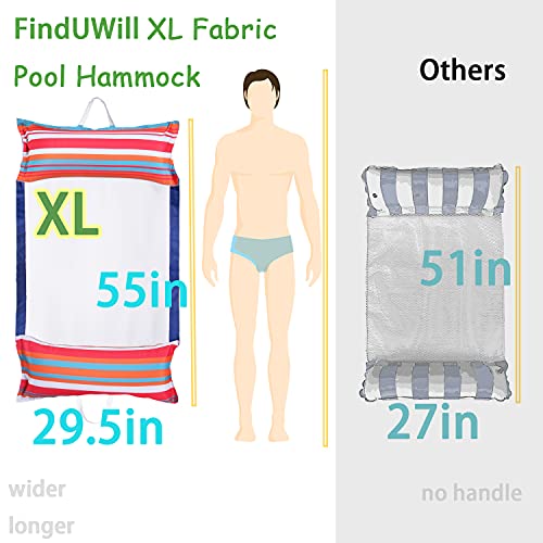 FindUWill Pool Hammock Floats, XL, 2Pack Inflatable Water Floaties 4-in-1 (Saddle, Lounge Chair, Drifter), Lounger for Adults - color: 01Rainbow&Kanagawa