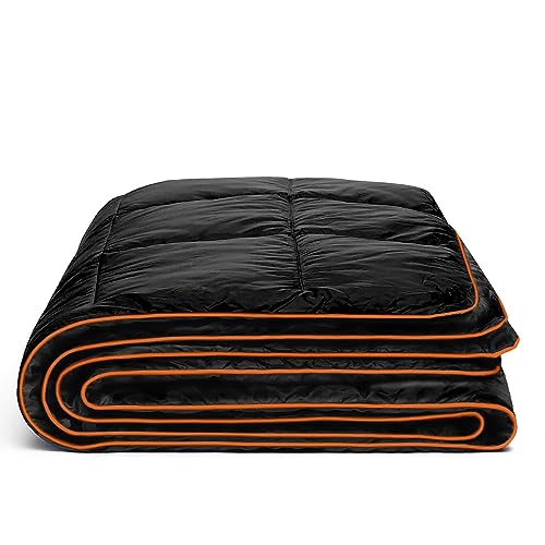 Camping Blanket, Puffy Blanket Lightweight Windproof Water Resistant for Outdoors,Hiking, Backpacking,Beach,Car,Picnic,Stadium - color: Black, size: 52"x75"