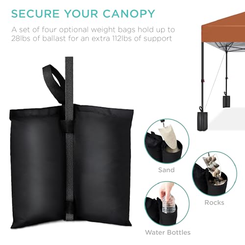 Best Choice Products 10x10ft Pop Up Canopy Tent, Outdoor Shade, 1 Person 1 Minute Set Up, Carry Case, 4 Weight Bags - Rust - color: Rust, size: 10x10ft