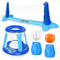 JOYIN Inflatable Volleyball Net & Basketball Hoops Pool Float Set; Balls Included for Kids/Adults, Summing Pool Game, Floating, Summer Floaties, Volleyball Court |Basketball,L-Dark Blue - color: Dark Blue, size: Large