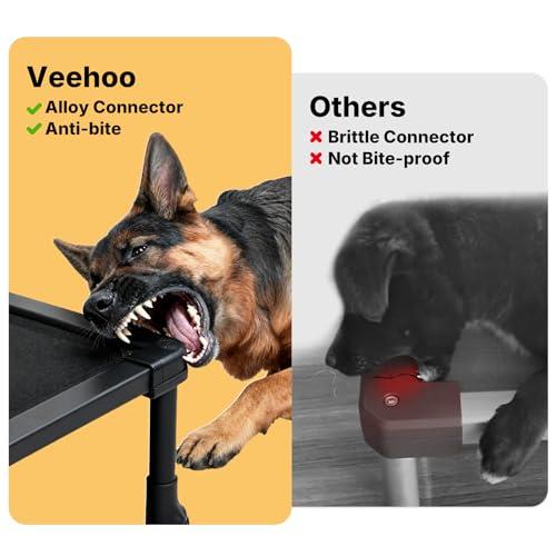 Veehoo Chew Proof Elevated Dog Bed, Indestructible Raised Dog Bed with Exclusive Cover, Washable Orthopedic Padded Pet Cot for Indoor & Outdoor, Medium Dog Bed 35" x 22", Dark Grey - size: Medium