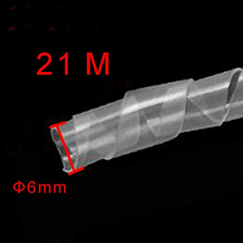 17M PE Polyethylene Spiral Wire Wrap Tube PC Manage Cable Outside Dia M8 Black (White, Dia 6MM-Length21M) - color: White, size: Dia 6mm-length21m