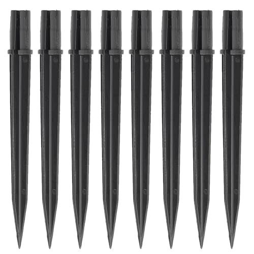 8 Pcs Solar Light Stakes Replacement (Fit for Inner Diameter 0.6inch),Reinforced Ground Spikes,ABS Plastic Lights Stakes, Ideal for Solar Pathway Lights Garden Torch Lights,Christmas Lights - size: 0.57-0.6 inch