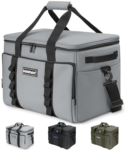 Soft Insulated Cooler Bag Collapsible Large Travel Coolers Soft Sided Coolers Ice Chest, Leakproof, Waterproof - color: gray