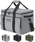Soft Insulated Cooler Bag Collapsible Large Travel Coolers Soft Sided Coolers Ice Chest, Leakproof, Waterproof - color: gray
