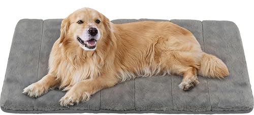 Dog Crate Pad for X Large Dog - 41x27 Memory Foam Dog Bed, Washable & Anti-Slip Dog Bed Mat, Ultra Soft Kennel Pad for Dogs Cozy Sleeping Mat, Grey - color: Dark, size: 41"L x 27"W x 0.8"H