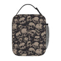 Human Skull Skeleton Funny Halloween Insulated Lunch Bag Portable Reusable Zipper Lunch Box For Men Women Work Picnic Travel Camping - color: Black14