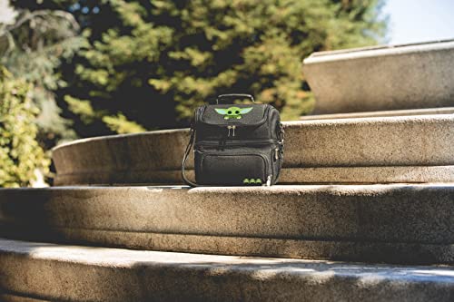 PICNIC TIME Star Wars Mandalorian Grogu Pranzo Lunch Bag, Insulated Lunch Box with Utensil Set, Lunch Cooler Bag, (Black) - color: Star Wars Mandalorian Grogu - Black