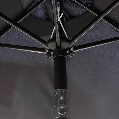 Blissun 7.5 ft Patio Umbrella, Yard Umbrella, Outdoor Market Umbrella with Push Button Tilt Crank (Black) - color: Black