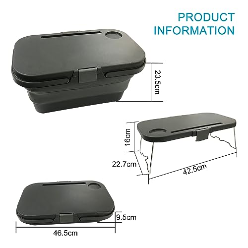 Foldable Camping Basket with Table Storage Organizer Box Car Trunk Organiser Can be Used as Ice Bucket Suitable for Camping, car Storage, Home Sorting, etc.Grey - color: Gray