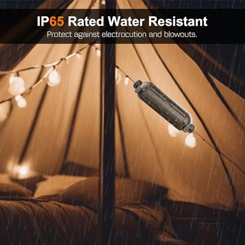 iwillink IP65 Outdoor Extension Cord Safety Cover with Waterproof Cap Cover 3 Pack, Weatherproof Power Cord Cover to Protect Outdoor Outlet, Plug, Christmas Holiday Decoration Light, Black