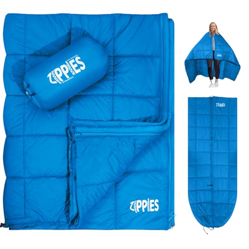 3M Thinsulate Insulation Puffy Camping Blanket for Cold Weather, Queen Size Warm Camping Quilt with Zipper, Waterproof Outdoor Sleeping Bag for Hammock, Cozy & Versatile Gift for Men and Women - color: Blue