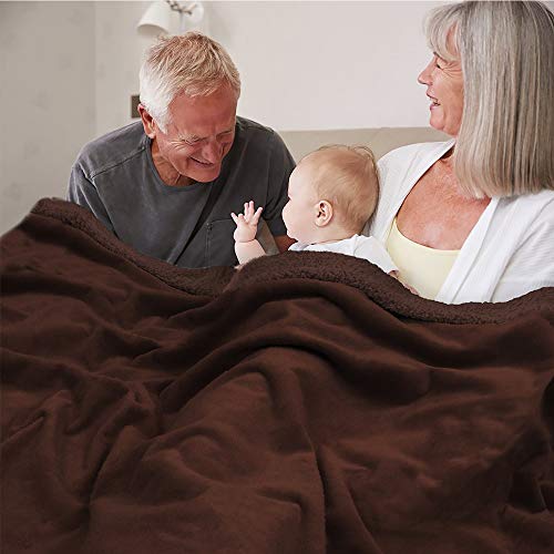 Pavilia Waterproof Couch & Dog Blanket | Plush Soft Warm Fuzzy Sherpa, Brown, 90x90 - color: Brown, size: 90x90 Inches