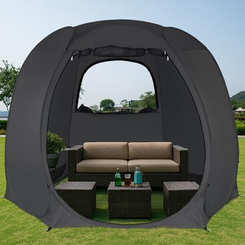 Alvantor® Pop Up Screen Tent House Room Instant Outdoor Camping Canopy Sun Shelter Gazebo for Patio, Backyard & Deck, Privacy Tent(2-10 People, 8'x8' 10'x10' 12'x12') - color: Black, size: 10x10FT