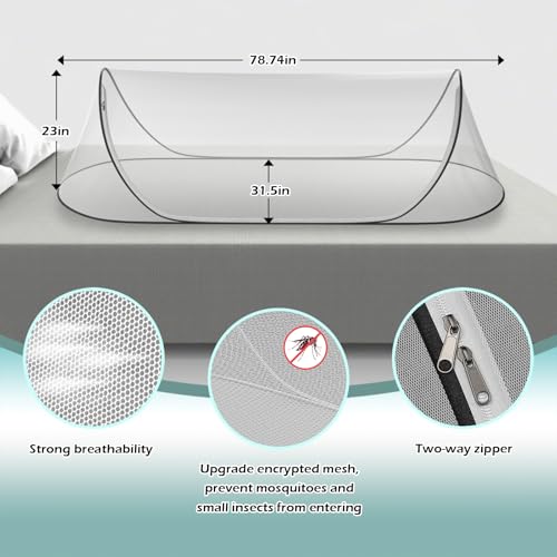 78 * 31 * 23Large Pop-Up Mosquito Net, Lightweight, Breathable, and Soft Convenient Mesh Tent,Foldable and Durable,Mosquito Net for Bed,Apply to Outdoor Athletes, Camping, Beach,Starlit Sky of Night.
