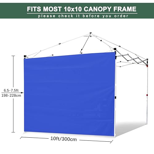 SideWall for 10x10 Canopy Frame, 3 Pack Blue SunWall Only, (with Zippers) - color: Blue, size: 3 Sidewalls