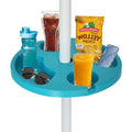 AMMSUN 13" Beach Umbrella Table Tray for Beach, Patio, Garden, Swimming Pool with Cup Holders, Snack Compartments Teal - color: Teal