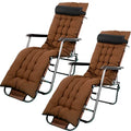 Bucherry 67 x 19 Inch Chaise Lounge Cushions Soft Lounge Chair Cushion Gravity Chair Cushion Sofa Lawn Furniture Cushion Pad with 6 Tie for Outdoor Indoor Patio Home Without Headrest (Coffee,2 Pcs) - color: Coffee