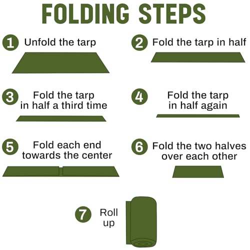 8 Pack 6 x 8 ft 5.5 Mil Large Tarps Heavy Duty Waterproof Tarp Multi Purpose Tent Cover for Home Boats Cars Camping Patio Furniture Roof Emergency Rain Protective Cover, Army Green - color: Army Green, size: 6 x 8 ft