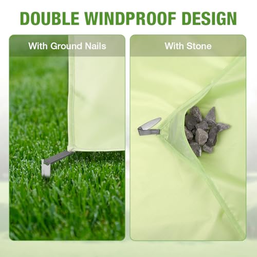 Ainiv Picnic Blanket, Waterproof Beach Blanket with Carry Handle, Foldable Portable Washable Beach Mat Sand-Free, Outdoor Mat in Green for 4-5 People for Camping, Picnic, BBQ - 83 x 87 inches - size: 83 x 87 inches (L for 4-5 People)