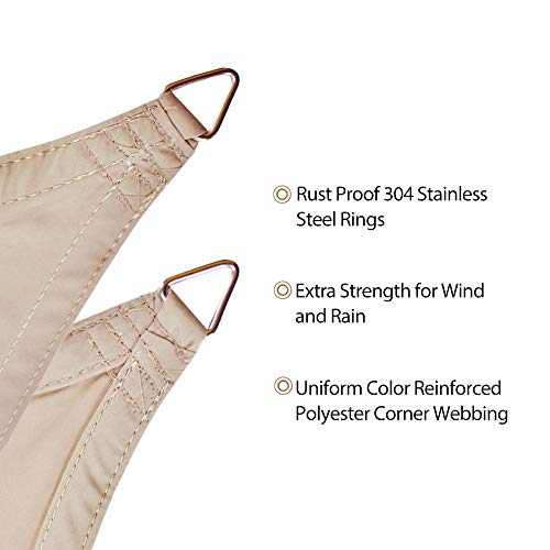 Alion Home Waterproof Rectangle Sun Shade Sail Straight Edge Canopy Cover with Grommet for Pergola Patio Gazebo Carport Outdoor Car Tent (7' x 10', Beige Tan) - color: Beige Tan, size: 7' x 10'