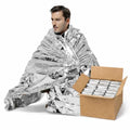 50 Pack Emergency Foil Blankets 51” x 83” – Thermal Mylar Survival Blankets Individually Wrapped for Outdoors, Camping, Hiking, First Aid, Emergency Preparedness & Homeless Outreach
