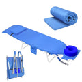 3 in 1 Women Comfort Backpack Tanning Beach Chair with Face Hole Padded Adjustable & Cushion | Portable Folding Lounge Sun Chair for Adult Outside Reading Sunbathing Poolside | Reclining 6 Position - color: Royal Blue / 1 Pack