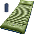 Myxslop Camping Sleeping Pad, Thick 5 Inch Camping Mat with Pillow Built-in Foot Pump Ultralight Inflatable Sleeping Pads for Camping, Backpacking, Hiking, Tent - color: Green