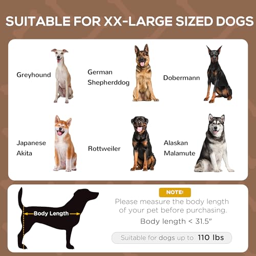 PawHut Elevated Portable Dog Cot Pet Bed with UV Protection Canopy Shade, 48 inch, Coffee - color: Coffee, size: 48 inch