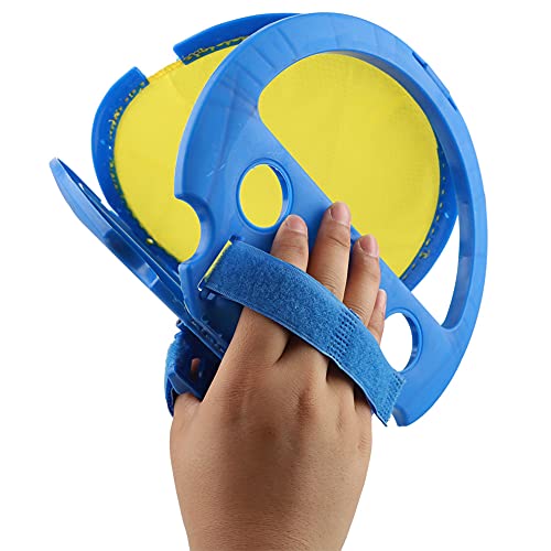 VINGVO Toss and Catch Ball Set, 21x20cm ABS Children's Toss and Catch Game, Outdoor Hand Ball Game, 4 Balls for Kids, Develops Hand Eye Coordination Skills (Blue)