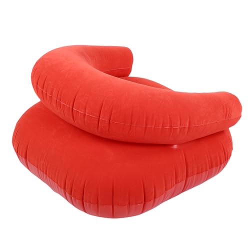 Yoidesu Inflatable Couch with Pump, Easy Setup, Ultralight, Blow up Lounger Chair, Suitable for Hiking, Camping, Beach, Festivals, Lightweight Air Sofa for Relaxing Anywhere (Red) - color: Red
