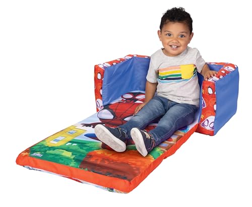 Spidey and his Amazing Friends 2-in-1 Inflatable Sofa Bed, Kids Sofa Couch Fold Out, Foldable Chair Lounger for Toddlers and Kids