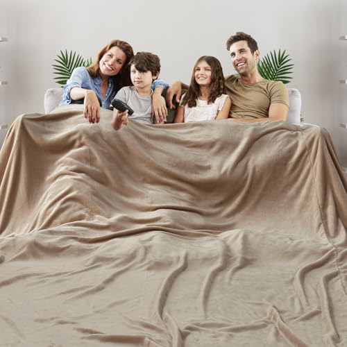 Edenleaf Big Oversized Soft Blanket, Giant Fleece Companion 120x120, California King Warm Blanket for Whole Family, Bed, Sofa, Couch, Travel, Camping 120x120 Brown - color: N-brown