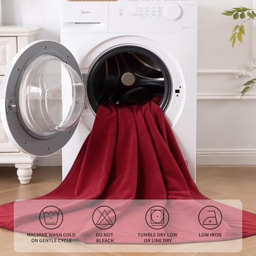 QiyI Waterproof Blanket for Bed Couch Sofa, Small Washable Reversible & Reusable Pet Dog Cat Throw Blanket, Leakproof Stain Resistant Sofa Cover, 40"x60", Burgundy/Pink - color: Burgundy/Rose Pink, size: 40"×60"
