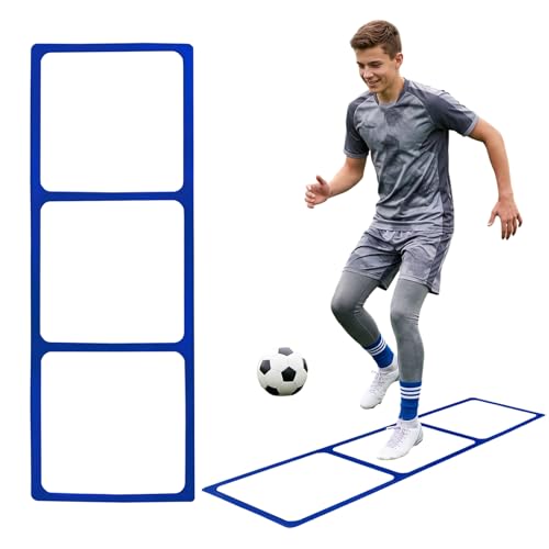 One-Piece Silicone Agile Ladder 1 PC Suitable for Sports & Fitness Step Training Soccer Footwork Practice Street Dance Step Training Auxiliary Kit for Various Indoor and Outdoor Floor Areas - color: Blue