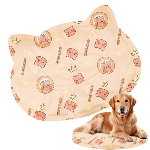 Cat Cooling Mat, Adorable Animal Patterns, 45x34x2cm, Cool Pet Pad, Self-Cooling Pressure Activated Mat, Adorable Heat Relief, for Living Room Bedroom Windowsill Road Trip Vacation - color: bear