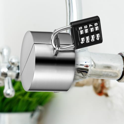 Abaodam Outdoor Hose Bib Lock with Coded Padlock Weather Resistant Faucet Lock Cover for Garden and Home Easy Installation 2.95X2.95X2.16In Water Spigot Protector Secure Outdoor Faucet