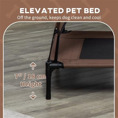Pet Products Original Pet Cot Tent, Portable Dog House, Dog Shade & Weather Shelter, Elevated Cot Dog Bed, Brown, Large 36.25 X 30 X 35.5 Inches