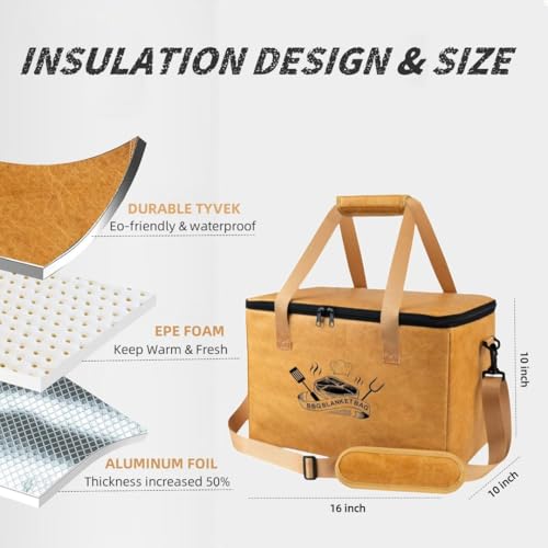 BBQ Blanket for Resting Meat,Reusable BBQ Resting Bag for Meat,Large Capacity BBQ Meat Blanket Bag,Meat Blanket with Wide Mouth for Large Brisket/Pork Shoulders/Turkeys, Gifts for Men
