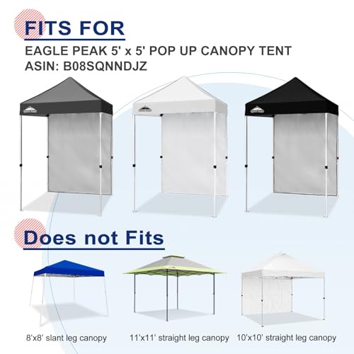 EAGLE PEAK Canopy Sidewall for 5x5 Pop Up Canopy Frame, Single Side Wall Panel Only (Fits 5x5 Straight Leg Frame, Canopy Top or Frame NOT Included), Gray - color: Gray