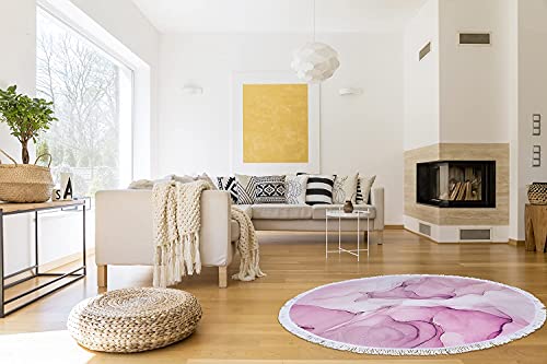 Violet Mist Microfiber Beach Towels Oversized Round Tie-Dye Beach Blanket Sand Free Quick Dry Hippie Boho Circle Bath Towel Absorbent Bohemian Meditation Rug Yoga Mat Throw Fringe Tapestry 60" CR - color: Light Purple Marble