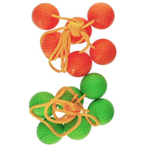 6 Pack Ladder Balls Ladder Toss Balls Replacement with Storage Bag for Toss Match (Orange Green) - color: Orange Green