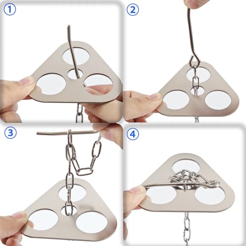 Camping Tripod Board - Stainless Steel Campfire Support Plate with Adjustable Chain, Turn Branches into Campfire Tripod, Portable Outdoor Cooking Accessories for Camping and Picnic, Silver