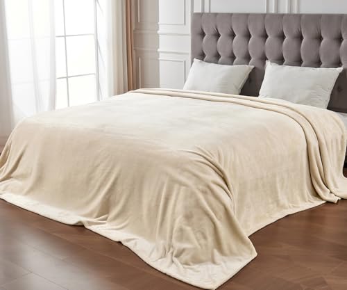 Edenleaf Big Oversized King Blanket, Extra Large Soft Blanket 120x120, California King Size for Whole Family, Bed, Sofa, Couch, Travel, Camping Khaki - color: Light Khaki