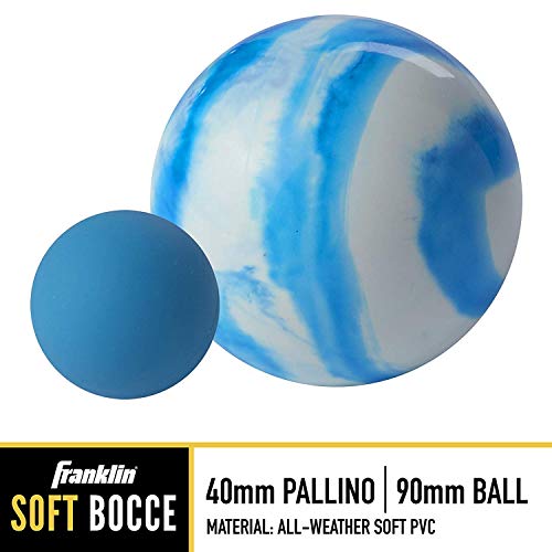 Franklin Sports Bocce Ball Set — 8 All Weather Bocce Balls and 1 Pallino — Beach, Backyard Lawn or Outdoor Party Game — Professional, American, and Starter Set Options - style: Family