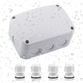 Outdoor Junction Box,Nineleaf White IP66 Weatherproof Electrical Project Boxes PVC/ABS Plastic Enclosure Box Universal Watertight 4.9 x 3.3 x 2.3 inch, with 4PK White 20mm Cable Gland Grey(1 Set) - color: White, size: Medium+4*M20