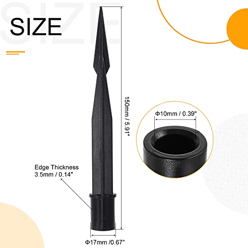 MECCANIXITY Solar Light Spikes, 0.39 x 0.67 x 5.91 Inch Ground Stakes for Garden Pathway Landscape Lamps, ABS Plastic Black, Pack of 12